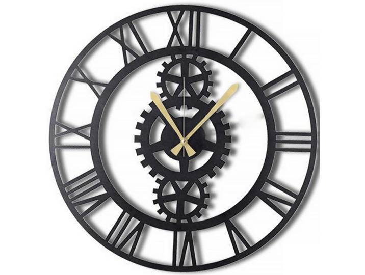 Wanduhr, Schwarz, Metall, 70x70x3 cm, 3D-Zahlen, Dekoration, Uhren, Wanduhren