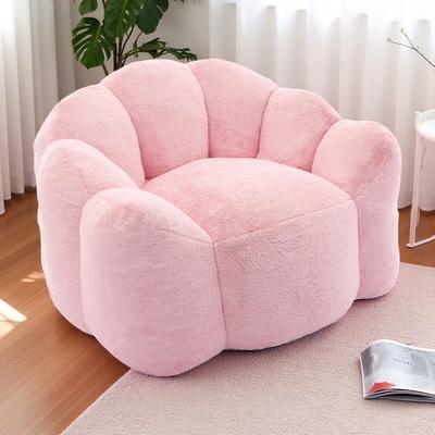 ZWYO HOSIMU Faux Fur Bean Bag Sofa Chair with Pull Ring and Non-Slip Base