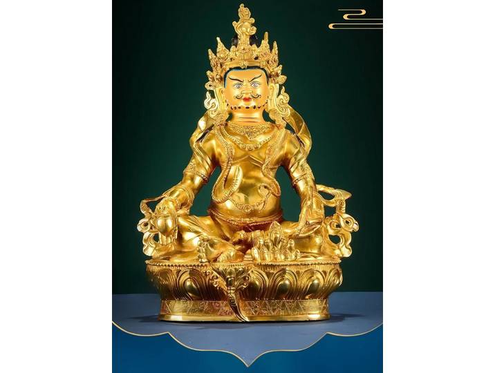 Statue de bouddha tibétain jaune, dieu de la richesse, figurine, accessoires de décoration pour la maison