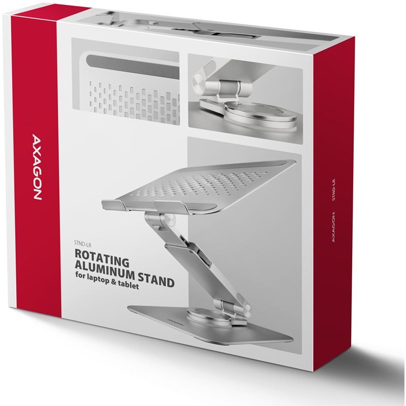AXAGON STND-L Laptopständer, 10 bis 16 Zoll - aluminium, grau