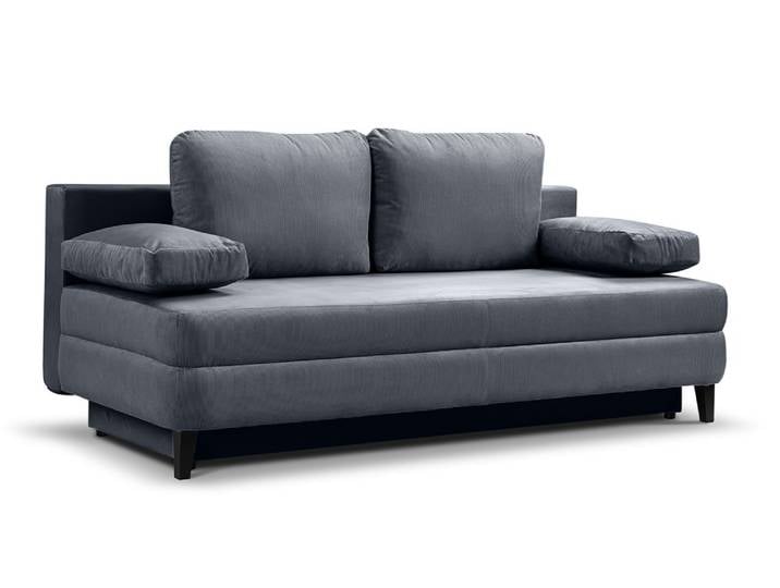 Schlafsofa Sorto 2,5-Sitzer , 200cm , Cord , blau-grau