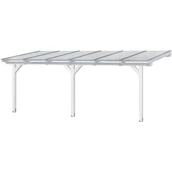 Skan Holz Terrassenüberdachung Bormio - Leimholz B 648 x T 400 cm (Größe 12) weiß