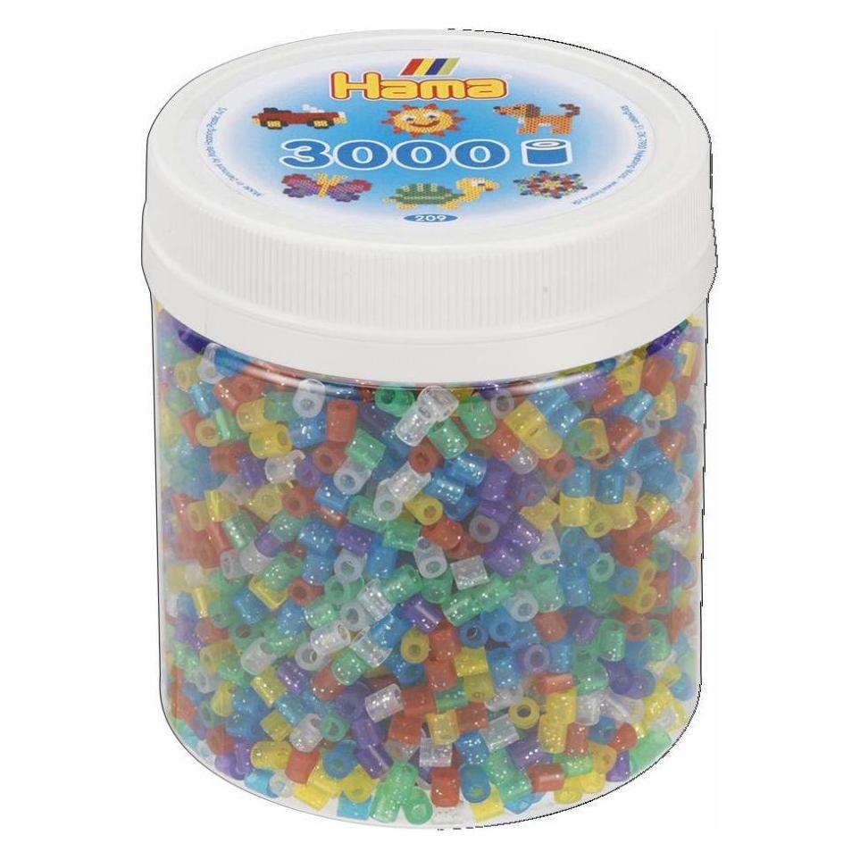 Hama Perlen Strijkkralen in Potje - Glittermix (54), 3000st. (209-54)