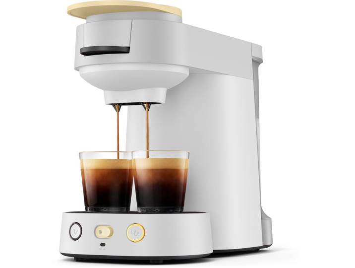 Philips Senseo Vibe Koffiepadmachine CSA225/50 - Compact - Keuze uit 1 of 2 Kopjes - Instelbare Intensiteit - Automatische Uitschakeling - Lichtgrijs