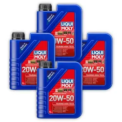 4x Motoröl LIQUI MOLY 1250 Touring High Tech 20W-50 Mineralisch Motorenöl Öl 1L