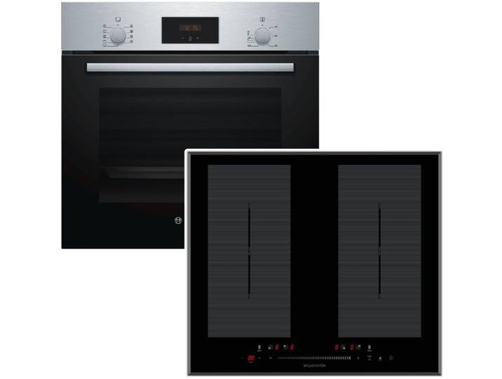 BOSCH Backofen-Set Backofen HBF114ESO mit Wolkenstein Kochfeld Flächeninduktion 60 autark