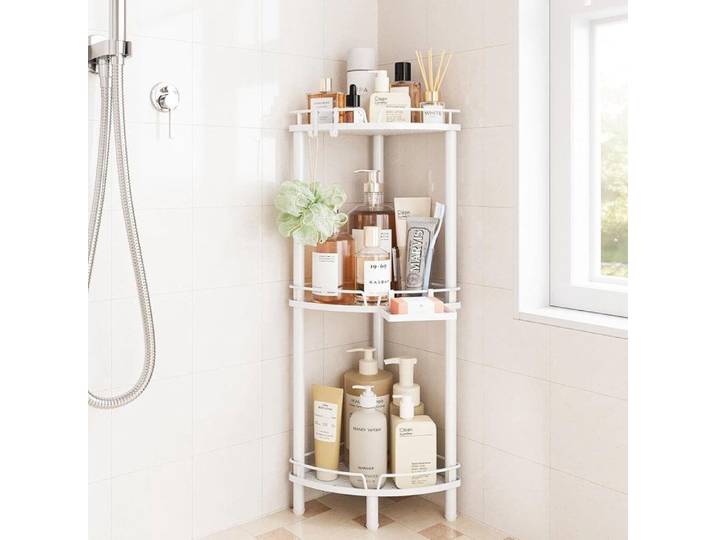 Étagère d'angle pour douche - 112 4 cm x 15 cm x 31 cm - pour aménager la salle de bain et faciliter l'utilisation quotidienne