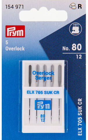 Prym Overlock-Nähmaschinennadeln "Jersey", Stärke: 80, Inhalt: 5 Stück