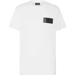 PLEIN SPORT Kurzarm-Rundhals-T-Shirt GLOBAL EXPRESS EDITION, Größe XL in Weiß 01
