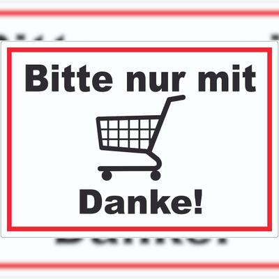 HB-Druck Bitte nur mit Einkaufswagen Aufkleber A2 (420x594mm)