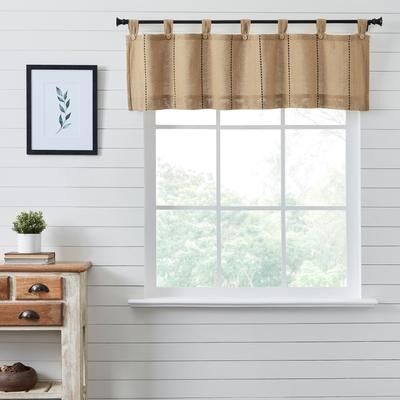 VHC Brands Stitched Burlap Natural Valance 16x60 - M