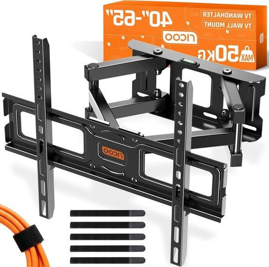RICOO TV Muurbeugel - Draaibaar en Kantelbaar - Voor 32-55 Inch - Zwart