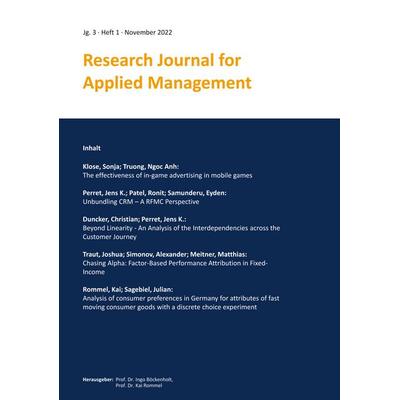 Research Journal for Applied Management - Jg. 3, Heft 1, Taschenbuch von , PubliQation, 978-3-7458-7086-2