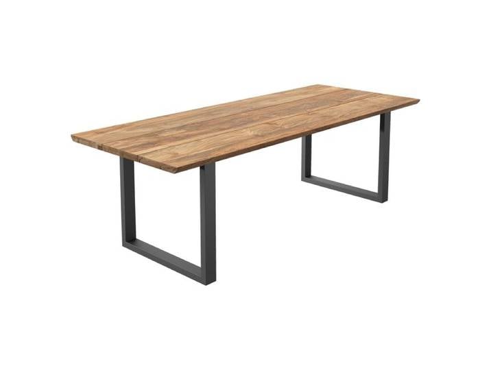 OUTLIV. Negara Gartentisch 240x100cm Edelstahl/Teak recycelt Schweizer Kante