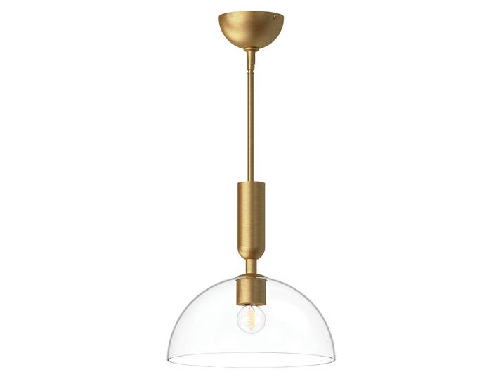 Elstead Jude Pendelleuchte E27 Gebürstete Goldoptik Glas klar
