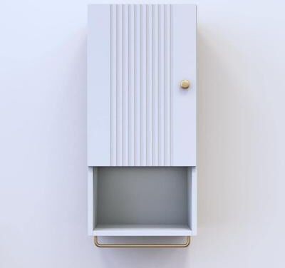 "Meble Furniture Borneo 03 Wall-Mounted Floating Bookcase - 30.7"" Modern Cube Storage Shelf with Door, Matte Finish, European"