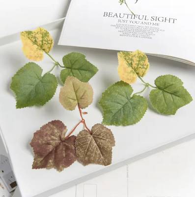 Inspire Picks Artificial Grape Leaves Garland Silk Vine Greenery For Wedding & Home Decor multi 50pcs