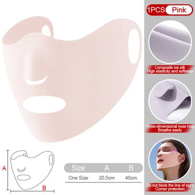 DynamicDeals Breathable UV Protection Mask Ice Silk Sun Shield For Outdoor Sports & Daily Summer Wear pink