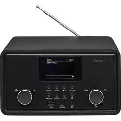 Medion MD 88069 Internetradio schwarz (AM, DAB+, FM, Bluetooth, WLAN), Radio, Schwarz