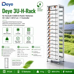 Deye  3U-H-Rack  für  Hochvolt  12  BOS-G-Pack5.1  Batterien  53  ×  60,2  ×  221,9  cm  +  1  Controller