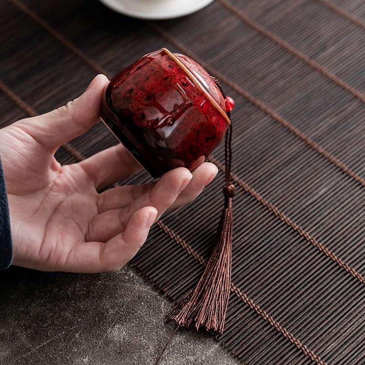 Mini Keramische Urn voor Herdenking - Rood - 130 ml