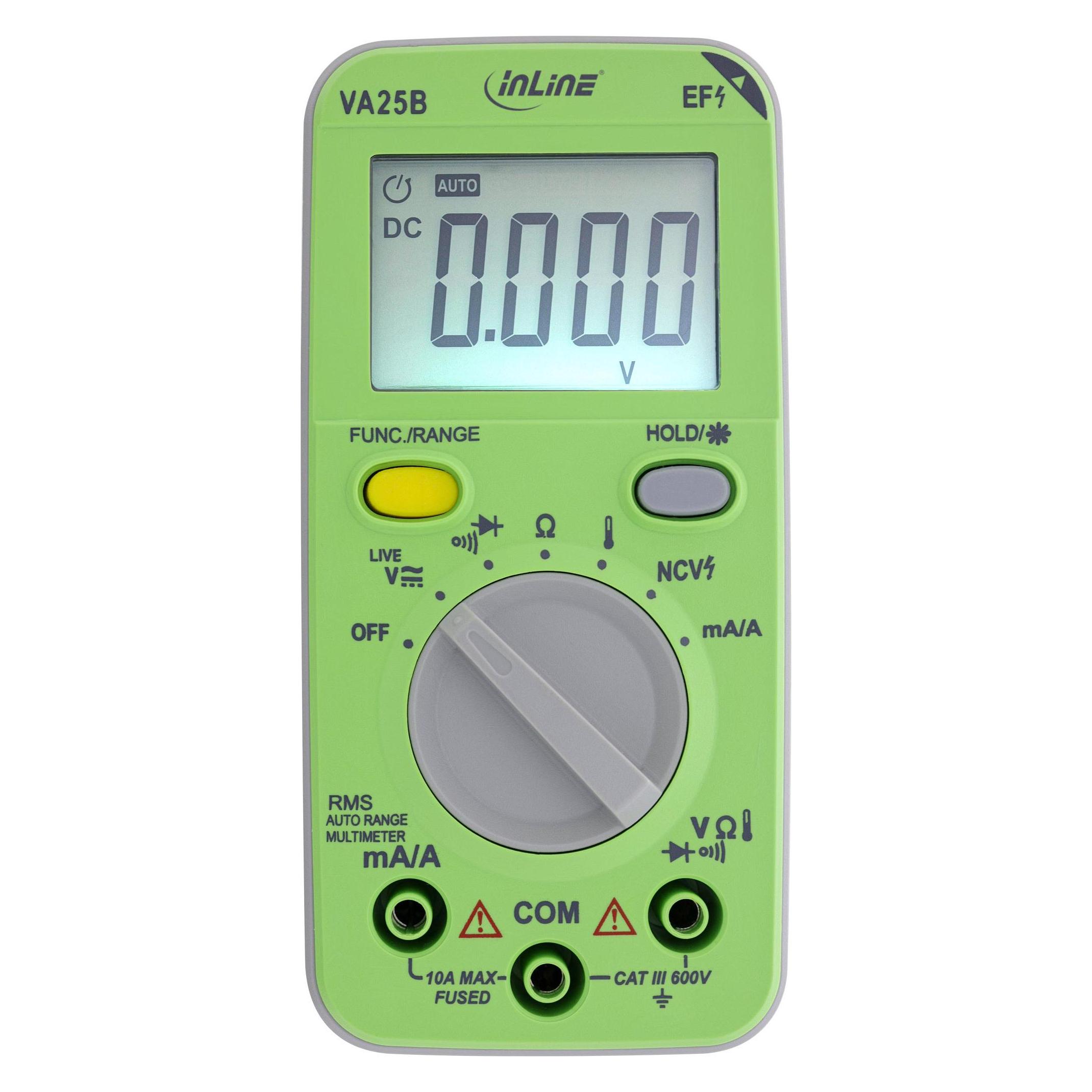 InLine Multimeter mit Auto-Range, Pocketformat (CAT III 600V, Hand-Multimeter) (43117A)