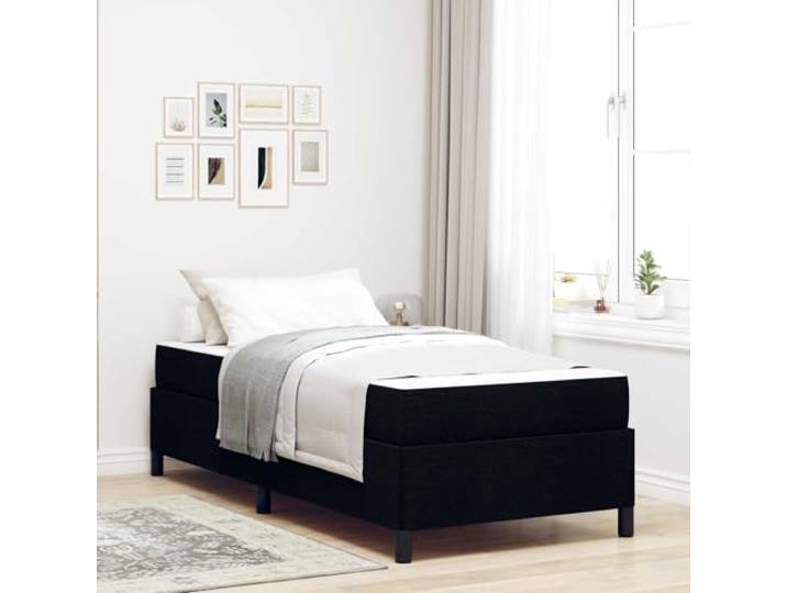 KTHLBRH Boxspringbett mit Matratze schwarz 90 x 190 cm Struktur aus Holz, feste Latten, extra Schaumstoff, Unterstützung 140 kg