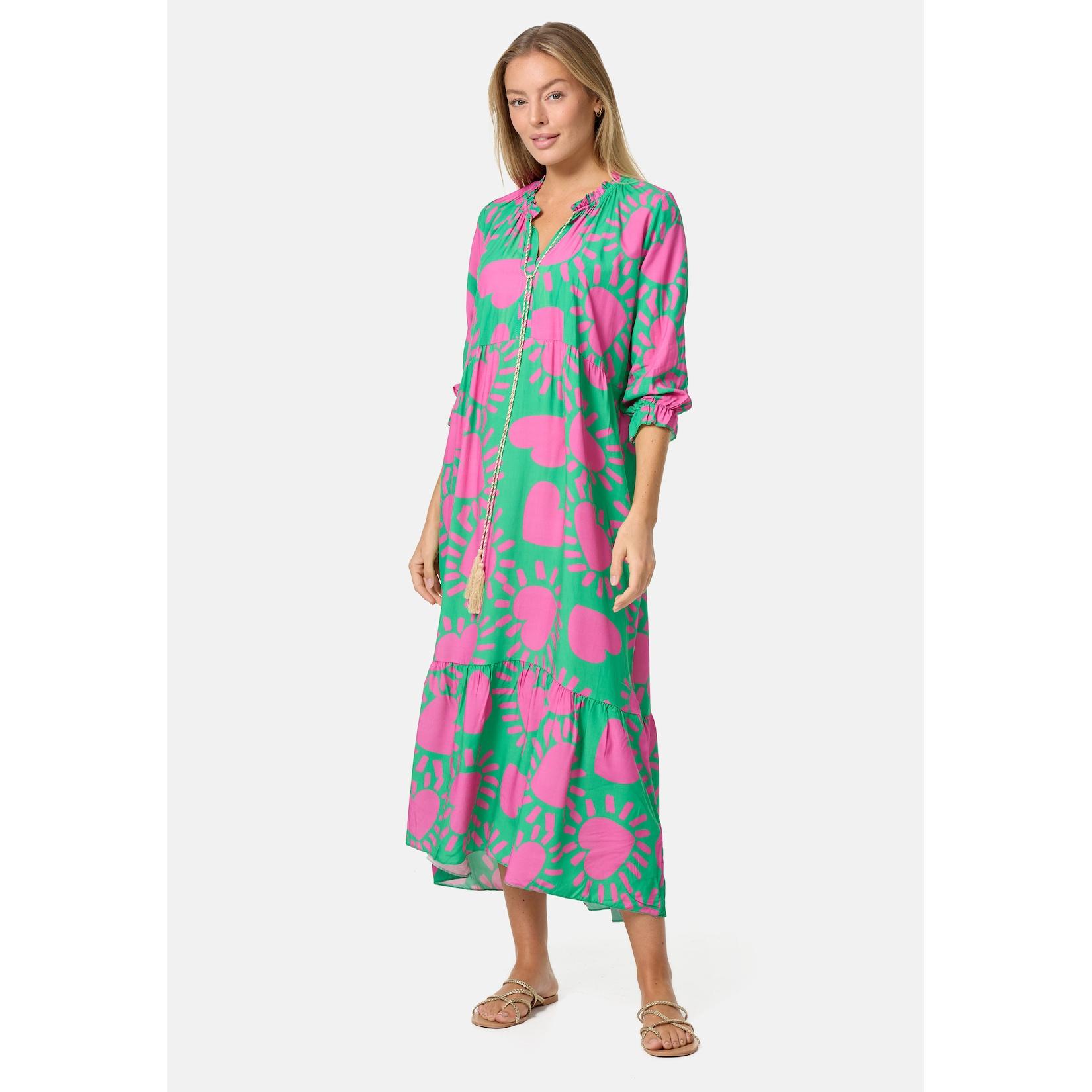 PM SELECTED Damen Maxikleid Sommerkleid Jersey Strandkleid mit Muster PM32