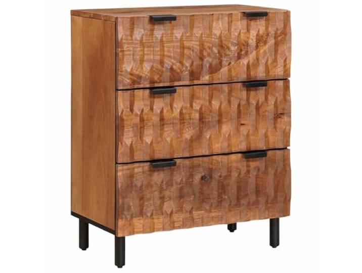 WXGTBKPR Sideboard mit 3 Schubladen, Anrichte aus massivem Mangoholz, Kommode für Wohnzimmer, 60 x 33 x 75 cm