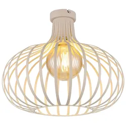 LED Deckenlampe Deckenleuchte Wohnzimmerlampe Gitter Sand Metall D 40 cm