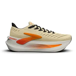 Brooks Herrenlaufschuhe Glycerin Max 2 Rutabaga/Orange/Shocking Orange, maximal gedämpfter Laufschuh für Komfort und sanfte Übergänge - Weiss/Orange / 43