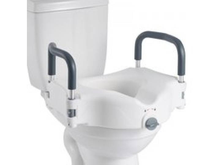 VEVOR Toilettensitzerhöhung Toilettenerhöhung mit gepolsterten Armlehnen & 136 kg Tragkraft & 127 mm Hubhöhe, erhöhter Toilettensitz für ältere Menschen Senioren Behinderte Schwangere