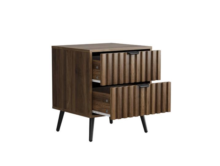 Evryae Sideboard Schubladen Metallbeine kompaktes Design 45/40/53 cm, Walnussfarben, 45x53x40 cm, Kleinmöbel, Kommoden, Sideboards