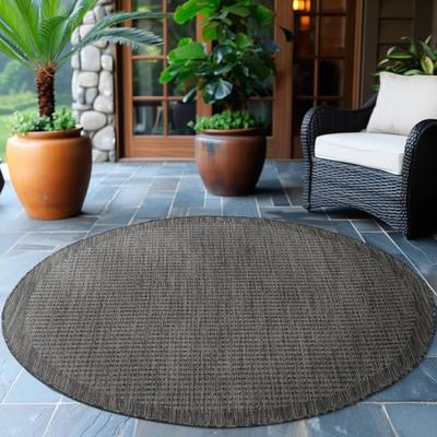 Outdoorteppich AYYILDIZ TEPPICHE "GIZA 1410, auch als Läufer und Rund", schwarz, H:3mm Ø:120cm, Polypropylen, Teppiche, Outdoorteppich, Läufer, In- und Outdoor, Wetterfest, Wasserabweisend, robust