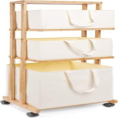 No Laundry Basket 3 Tier Bamboo Storage Shelf - ‎16.54 x 13.4 x 47.64