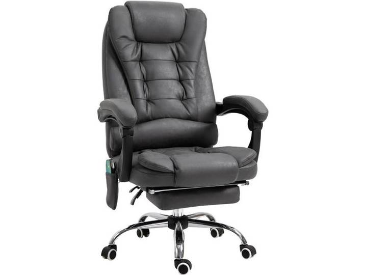 Vinsetto - Fauteuil de bureau - Tissu de microfibre (100% polyester) - 65x70x119cm - Gris