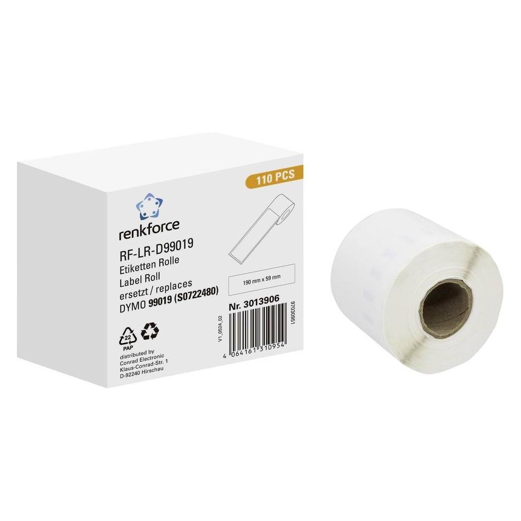 Renkforce Etiketten Rolle Kompatibel ersetzt DYMO DYMO 99019 190 x 54 mm Papier (190 mm) (RF-6027812)