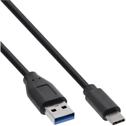 100er B-Pack INLINE USB 3,2 Kabel, USB-C Stecker an USB-A Stecker, schwarz, 1m