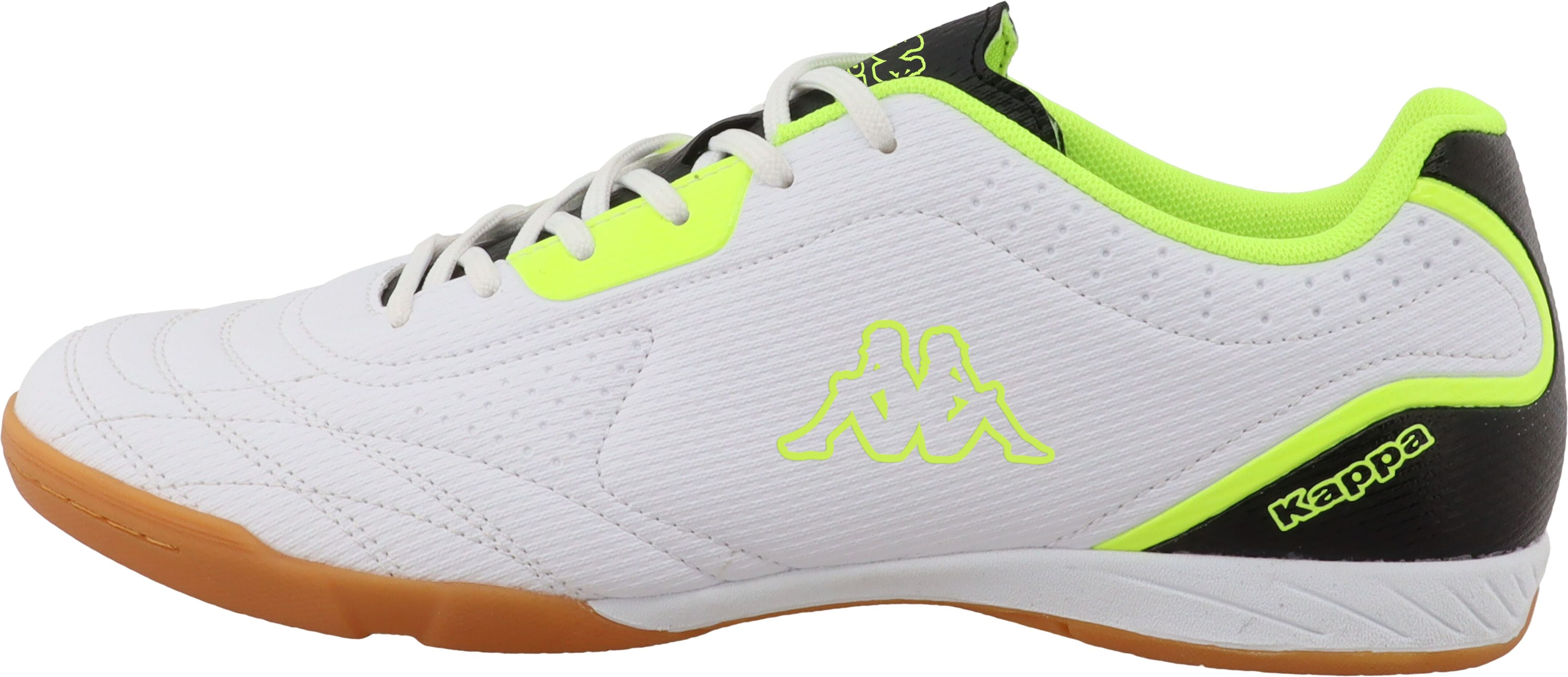 Fussballschuh KAPPA "WALEAH", Herren, Gr. 44, weiss (weiß, neon gelb), Synthetik, Schuhe Fussballschuh, für Halle und Strasse weiß, neon gelb 44