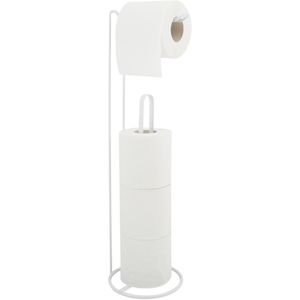 MSV Toilettenpapierhalter Amy, weiß, stehend, für 4 Rollen, aus Metall