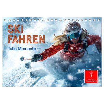 Skifahren - tolle Momente (Tischkalender 2027 DIN A5 quer), CALVENDO Monatskalender