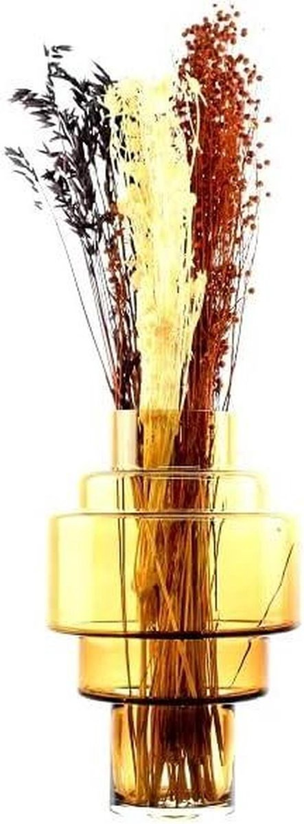 Handgemaakte glazen vaas amber Hoogte: 35 cm