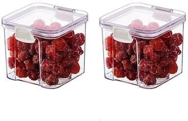Inspire Select 44 Oz Airtight Grain Storage Container Large Capacity PET Food Storage Jar For Cereal, Rice & Pantry Organization 2 Pcs 44 Oz