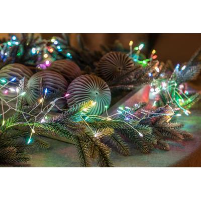 KONSTSMIDE LED-Lichterkette "Weihnachtsdeko", silber (silberfarben), Dioden 360 Stk. Flammen 360 Stk., Gesamtlänge 8,6m, Lichterketten, Micro LED Lichterkette, Firecracker, mit langsamem RGB-Farbwechsel