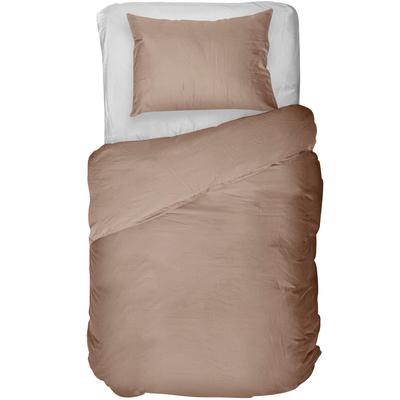 Bettwäsche KAYORI "Watari", braun (mocca), B/L: 135cm x 200cm, 1 Stk., 1 Stk., Lyocell, B/L: 80cm x 80cm, 2 Stk., Lyocell, Obermaterial: 100% Baumwolle, Bettwäsche, Bettwäsche, 65% Baumwolle - 35% Leinen