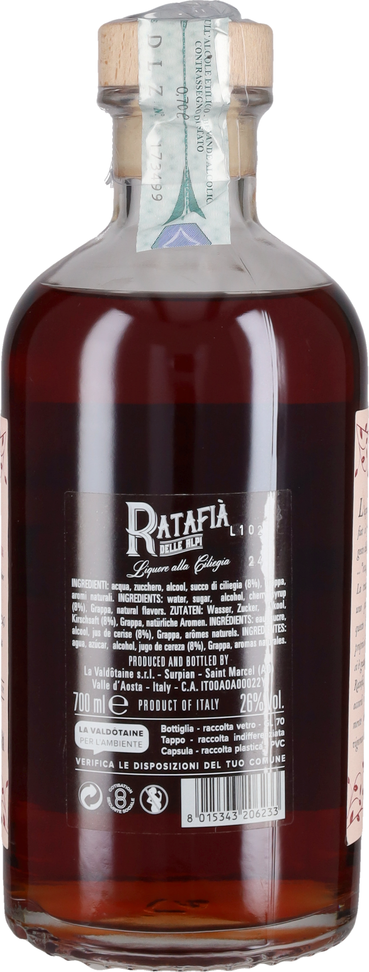 La Valdotaine Liquore alla Ciliegia 'Ratafià'