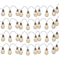Außenleuchte Lichterkette Gartenleuchte Solar 40x LED Bronze Metall IP44 L 200 cm