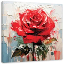 LEINWANDBILD Rosa Rote Blumen 60x60cm