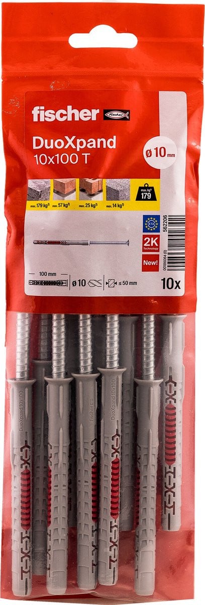 Fischer DuoXpand Constructieplug 100 x 10 mm, 10 stuks