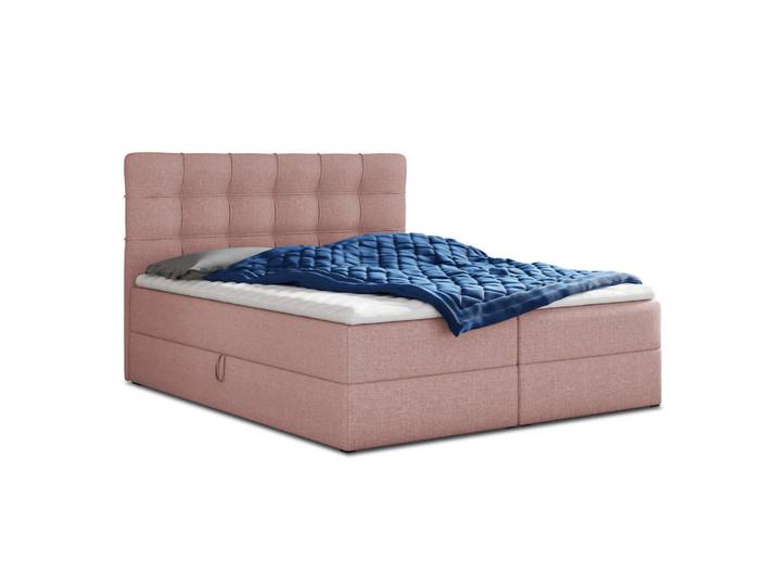 Sofnet Boxbett Best - 140x200 - pink (Inari 52, Webstoff), Pink, H3, Rechteckig, 140x200 cm, Schlafzimmer, Betten, Boxspringbetten